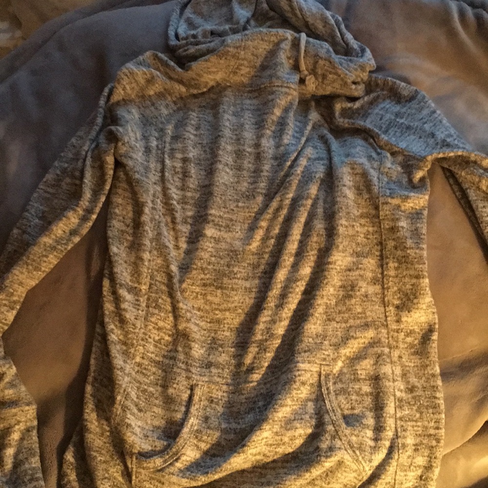 Mossimo heathered gray vowel neck hoodie